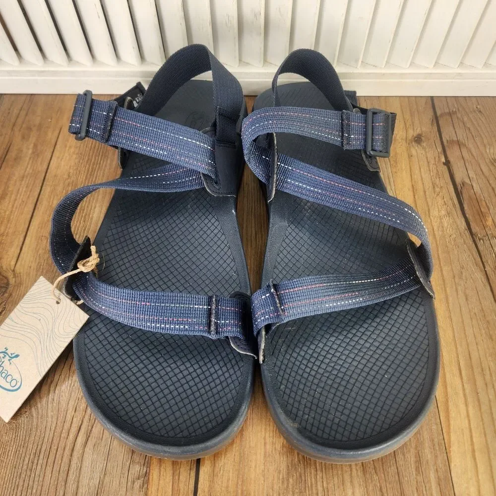 Chaco Lowdown Slides Men's 14 Navy Adjustable Outdoors Beach Lakeshore Sandals